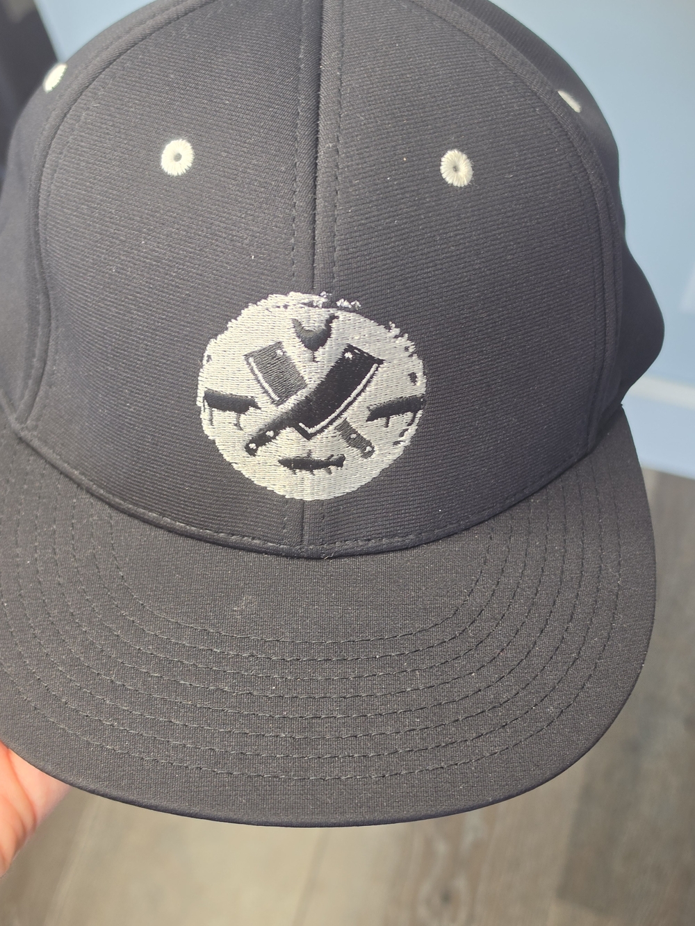 Butcher BBQ Cleaver Logo Hat Black Richardson FlexFit LG-XL Cap